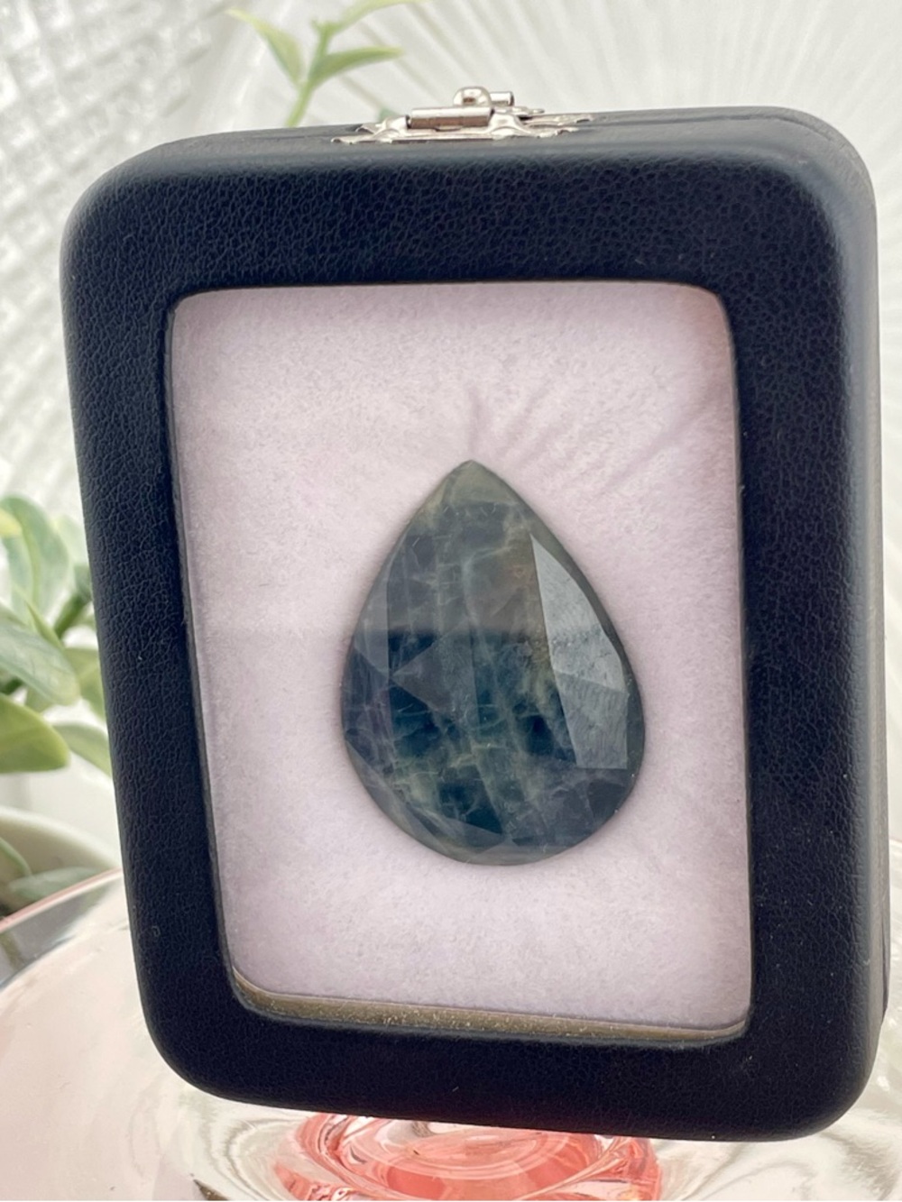 51ct Blue Sapphire‼️ BLUE Yellow Gray loose Pear Pendant necklace - Picture 2 of 16